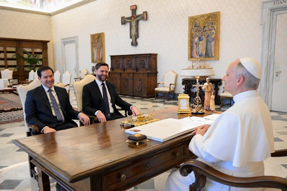 US Secretary of State Marco Rubio and Vice President JD Vance meet the Pope.