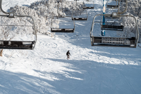 Falls Creek in winter this year, when the resort received plenty of snow. 