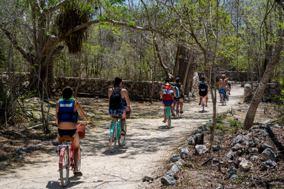 Cycling between cenotes.
