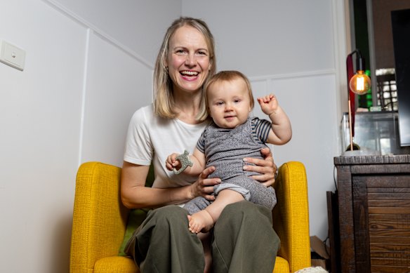 In the “twilight zone”: Melbourne-based Jess Weijers and baby Louis.