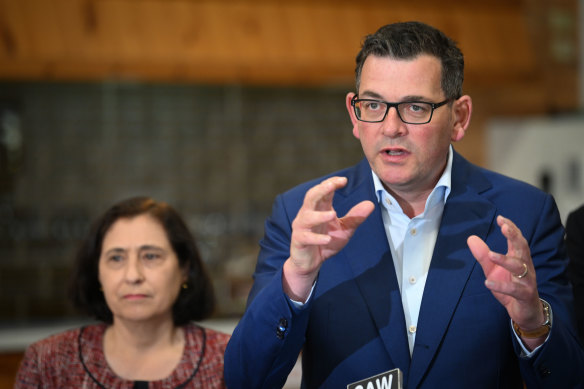 Premier Daniel Andrews and Energy, Environment and Climate Change Minister Lily DAmbrosio on Thursday.