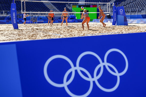 The very first match of the beach volleyball was cancelled on Saturday. 