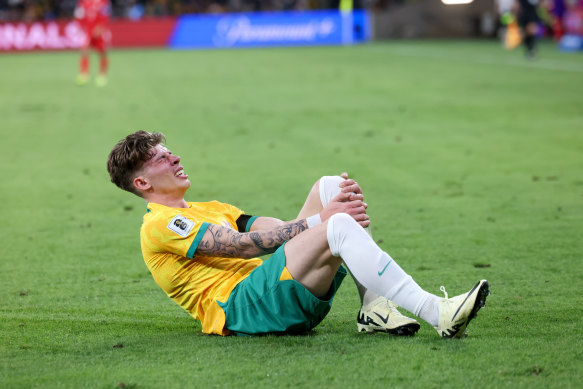 Jordan Bos hurt his knee against Lebanon after coming on for the injured Riley McGree.