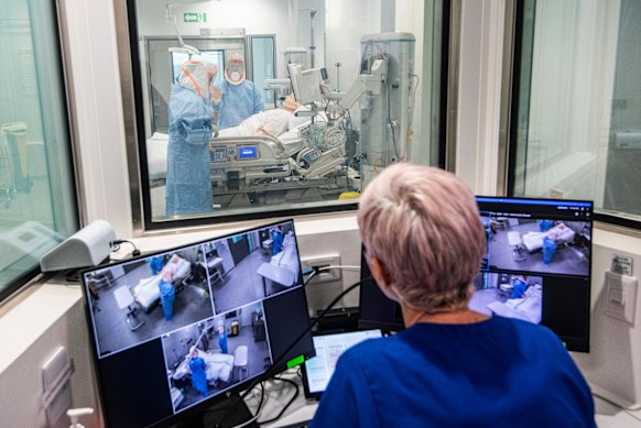 Staff can monitor and communicate with patients from outside the secure rooms.