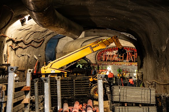 A tunnel that will connect the existing Martin Place metro station to the new Hunter Street station for Metro West.