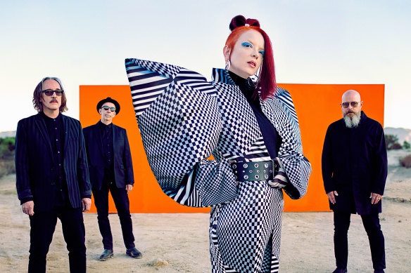 Shirley Manson with members of Garbage. 