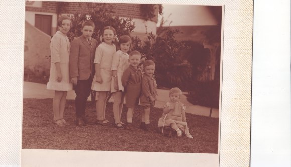 The McGirr siblings in 1929 (Trixie on chair).