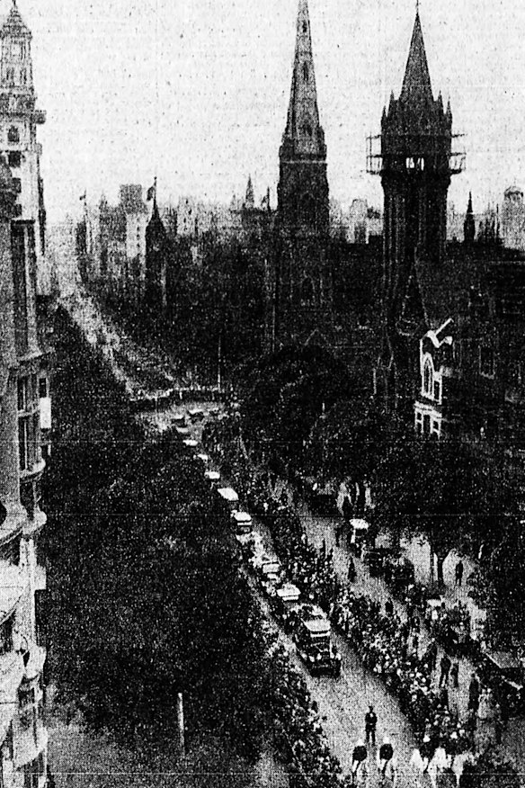 The cortege leaving Scots’ Church.