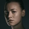 Yvonne Strahovski on The Handmaid’s Tale.