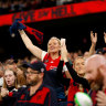 Demons fans return to the AFL for the game against the Western Bulldogs.