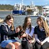 Lakes Entrance Secondary College students Aivah Neilson, Jacqulyn Shankland and Brianna Tillack are doing a mixture of VCE and vocational major and say the school has helped them discover their career pathway. 