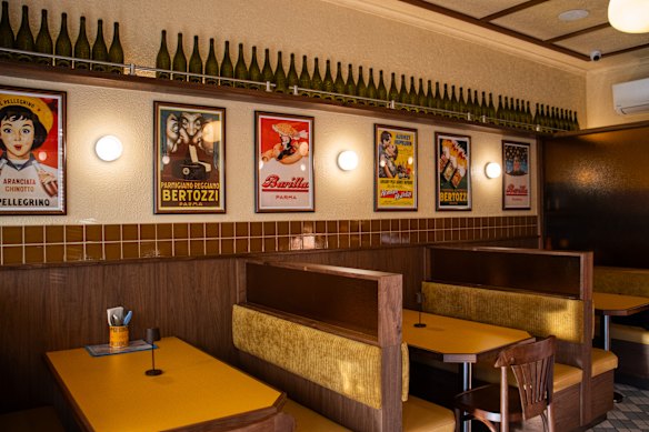 The restaurant has a '70s diner feel.