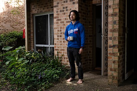 Trent Foo, a 23-year-old actor, at his rental in Sydney’s Glebe.