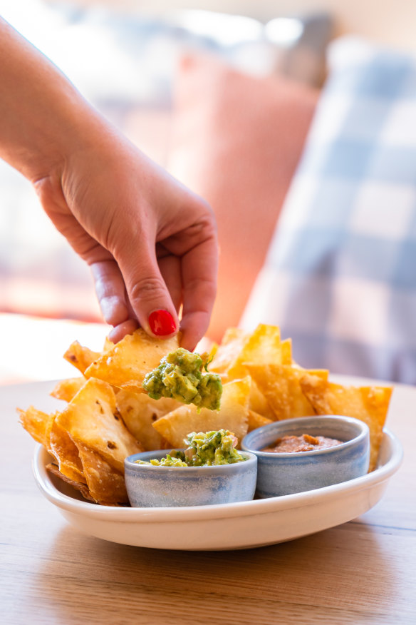 The guac is true to its origins, and supported by house made corn chips.