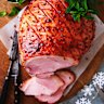 Rum and ginger glazed ham.