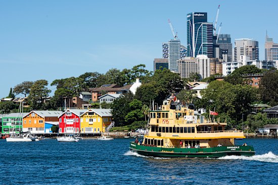 A ferry in Balmain sets off for the next stop.