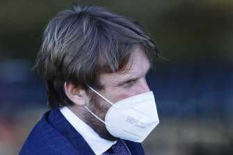 Bjorn Baker in his mask after another winner during a big July.