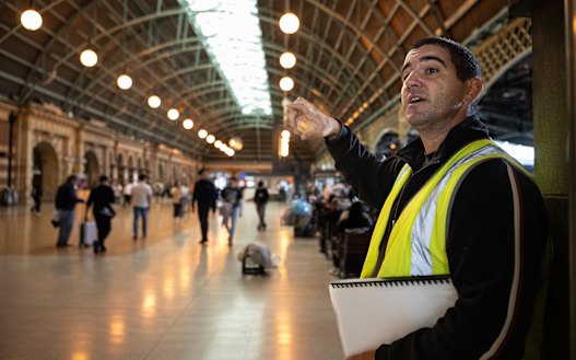 Marc Cote at Central Station, where his walking tour Secrets of the City Circle starts and finishes. 