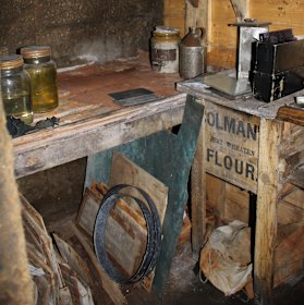 A corner of the hut that served as the darkroom.
