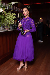 Kyla “Champagne Dame” Kirkpatrick at the Perrier Jouet Belle Epoque dinner on Tuesday.