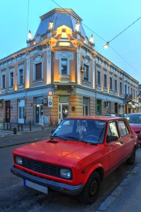 A legendary Yugo on the streets of Belgrade.