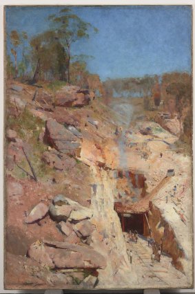 Arthur Streeton’s Fire’s on, from 1891, was one of the works shown in Venice in 1958. 
