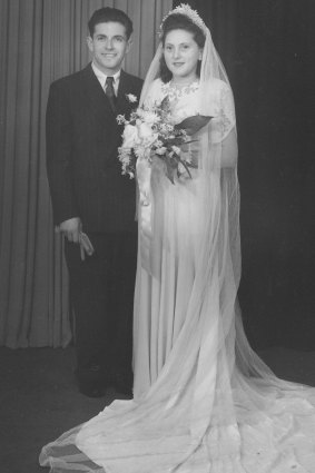 Holocaust survivors Yvonne and John Engelman on their wedding day.