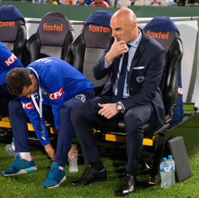 Foxtel branding is prominent on A-League pitches but the FFA could have a problem when the current deal runs out.