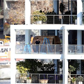 Russell Crowe has a Scandinavian sauna installed on his balcony.