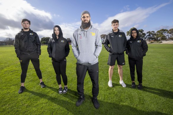 Bachar Houli with students from his Islamic sports school.
