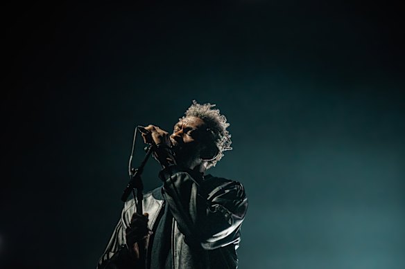 Grant Marshall of Massive Attack performs on stage in Melbourne.