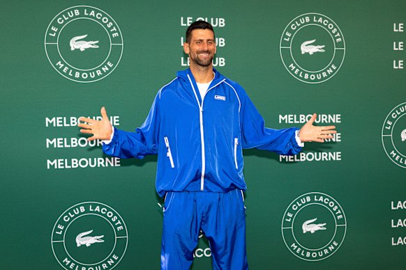 Novak Djokovic at Le Club Lacoste during the Opening Week of the Australian Open. 