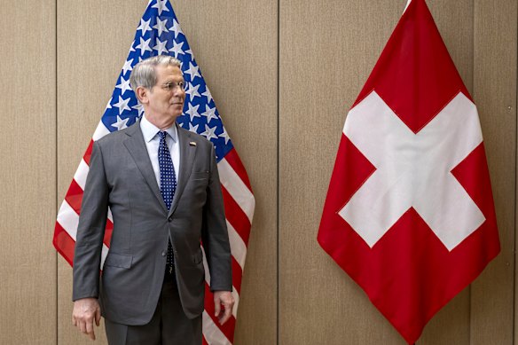 Bessent arrives for the bilateral meeting in Geneva.