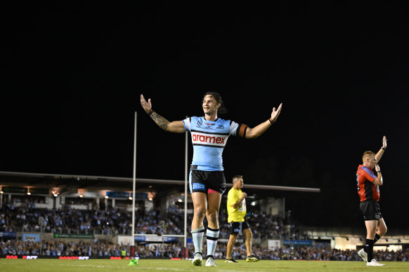 Cronulla Sharks halfback Nicho Hynes.