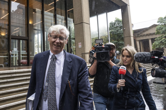 Seven’s commercial director Bruce McWilliam leaving the Federal Court in Sydney on Thursday.