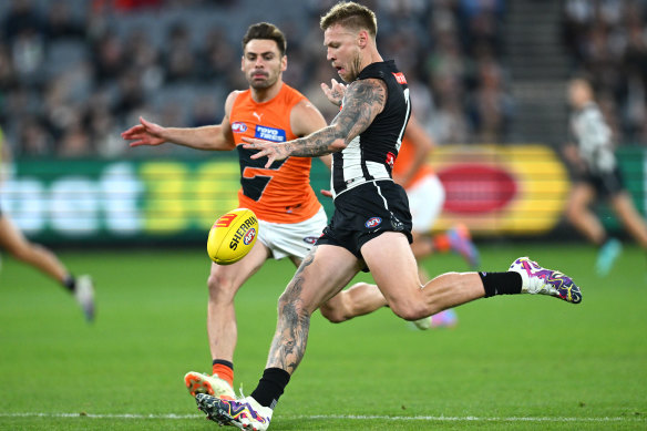 Jordan De Goey proved a key figure for the Magpies.
