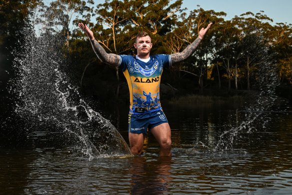 Eels player J’maine Hopgood during Indigenous Round.