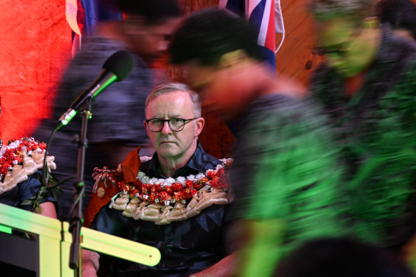 Athony Albanese, seen here in Suva on Thursday July 14, will oversee an emergency meeting of national cabinet on Monday.