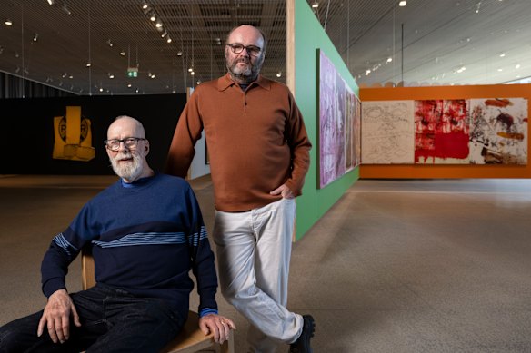 John Kaldor with Thomas Demand at the gallery. 