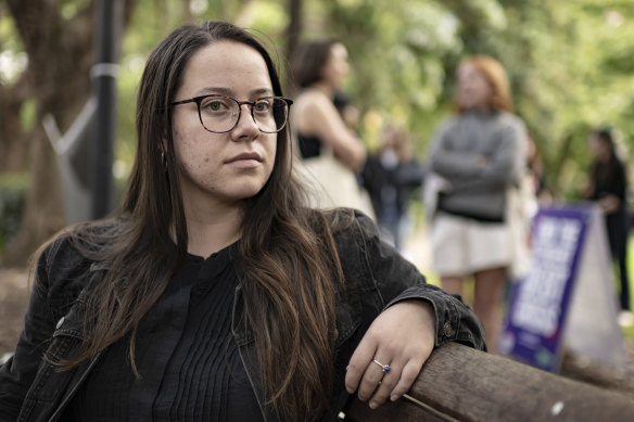 Cherish Kuehlmann attended a rally in Sydney on Wednesday hosted by the Greens and the National Union of Students to protest the indexation of student loans. 