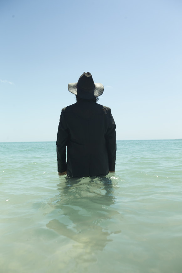 Warwick Thornton during the month-long filming of The Beach in Western Australia's Dampier Peninsula.