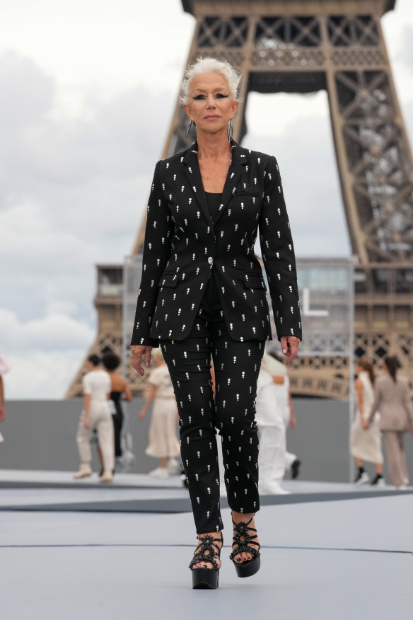 At the L'Oréal Paris runway show in 2021.  