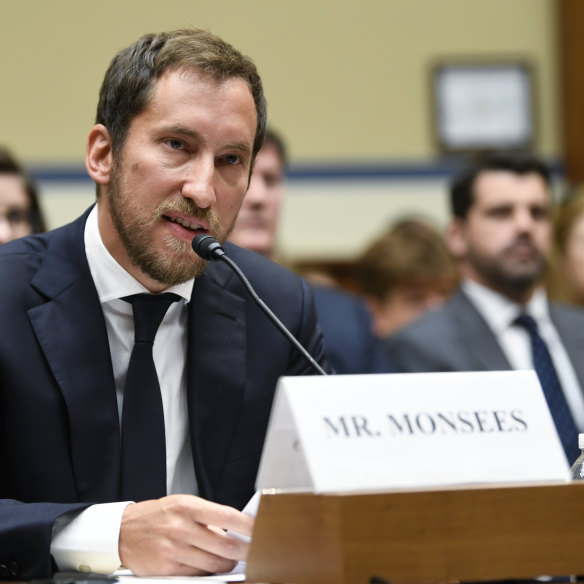 Juul co-founder James Monsees testifies before a House Oversight and Government Reform subcommittee in Washington in July. 