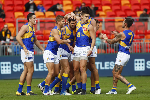 Flying high: The Eagles soar at the top of the AFL ladder.