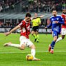 AC Milan’s Christian Pulisic in action during the Serie A match against Como at Stadio Giuseppe Meazza in March.