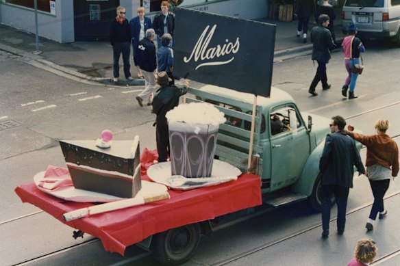 The cafe's float for the popular Melbourne Fringe Parade, held on Brunswick Street 1984-2001. 
