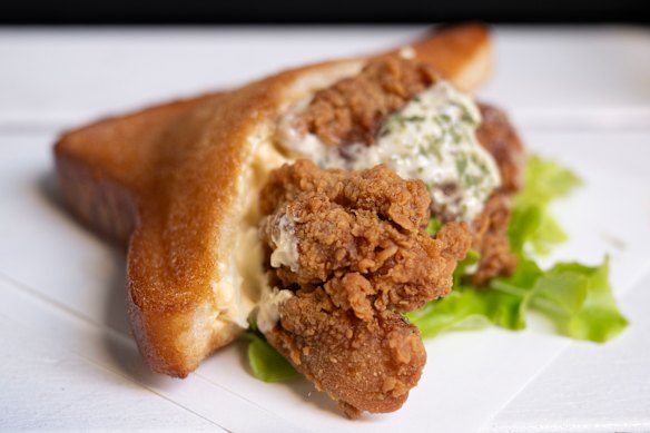 Chicken namban Japanese fried sandwich.