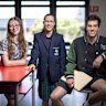 School dux Jennifer Schutz (left), Lola Aughey and James Edgar at Forest Hill College, which has broken into the ’30 club’.
