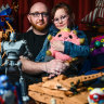 Toy collectors Beven Davey and daughter Izzy.