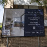 The sign outside 10 Onslow Avenue in Elizabeth Bay.